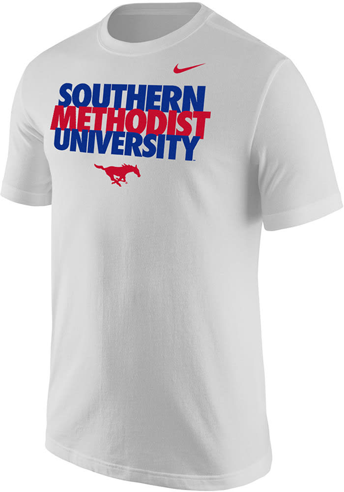 Nike SMU Mustangs Blue Dri-FIT Slogan Short Sleeve T Shirt