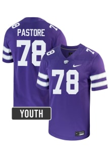 John Pastore Nike Youth Purple K-State Wildcats NIL Game Football Jersey Jersey