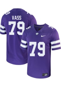 Devin Vass Nike Youth Purple K-State Wildcats NIL Game Football Jersey Jersey