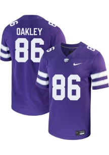 Garrett Oakley Nike Youth Purple K-State Wildcats NIL Game Football Jersey Jersey