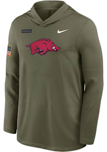 Nike Arkansas Razorbacks Mens Green Military Appreciation DriFIT Hood