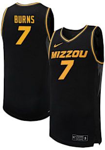 Trent Burns   Missouri Tigers Black Basketball Name and Number Jersey