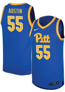 Zack Austin Mens Blue Pitt Panthers Replica Name And Number Basketball Jersey