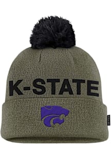 Nike K-State Wildcats Green 2025 Military Appreciation Peak Beanie Mens Knit Hat