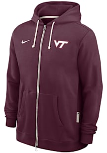 Nike Virginia Tech Hokies Mens Maroon Sideline Long Sleeve Full Zip Jacket