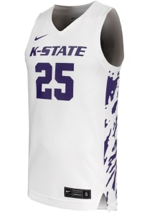 Mens K-State Wildcats White Nike Replica Basketball Jersey