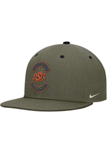Nike Oklahoma State Cowboys Green 2025 Military Appreciation Pro Flat Bill Mens Snapback Hat