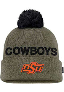 Nike Oklahoma State Cowboys Green 2025 Military Appreciation Peak Beanie Mens Knit Hat