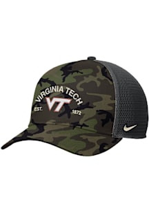 Nike Virginia Tech Hokies 2025 Military Appreciation Rise Trucker Adjustable Hat - Green
