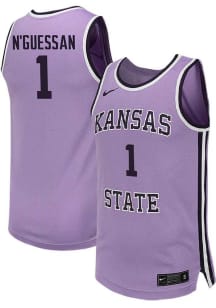 David N’Guessan  Nike K-State Wildcats Youth Replica Name And Number Lavender Basketball Jersey