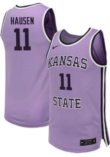 Brendan Hausen Nike Youth Lavender K-State Wildcats Replica Name And Number Basketball Jersey Jers..