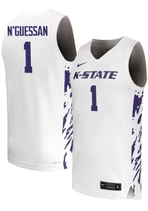 David N’Guessan Mens White K-State Wildcats Replica Name And Number Basketball Jersey