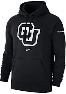 Deion Sanders Colorado Buffaloes Mens Black Alt Team Logo Club Fleece Prime Player Hood