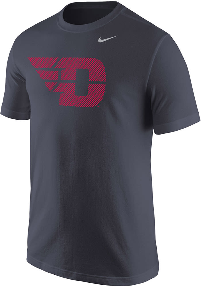 Nike Dayton Flyers Charcoal Metallic Short Sleeve T Shirt