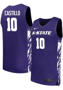 David Castillo Mens Purple K-State Wildcats Replica Name And Number Basketball Jersey