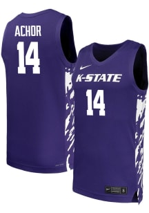 Achor Achor Mens Purple K-State Wildcats Replica Name And Number Basketball Jersey