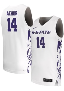 Achor Achor Mens White K-State Wildcats Replica Name And Number Basketball Jersey