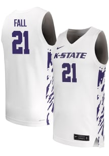 Baye Fall Mens White K-State Wildcats Replica Name And Number Basketball Jersey