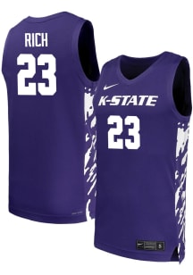 Macaleab Rich Mens Purple K-State Wildcats Replica Name And Number Basketball Jersey