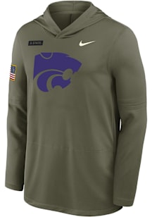 Mens K-State Wildcats Green Nike Military Appreciation DriFIT Long Sleeve Hoodie
