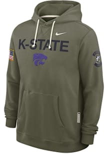 Mens K-State Wildcats Green Nike Military Appreciation DriFIT Hooded Sweatshirt