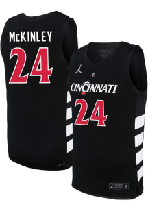 Tyler McKinley Mens Black Cincinnati Bearcats Game Name Basketball Jersey