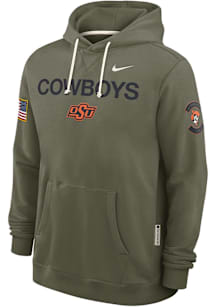 Nike Oklahoma State Cowboys Mens Green Military Appreciation DriFIT Long Sleeve Hoodie