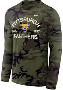 Mens Pitt Panthers Green Nike Military Appreciation DriFIT Long Sleeve T-Shirt