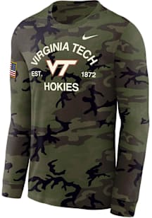 Nike Virginia Tech Hokies Green Military Appreciation DriFIT Long Sleeve T-Shirt