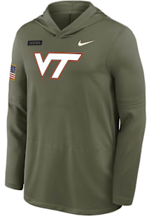 Nike Virginia Tech Hokies Mens Green Military Appreciation DriFIT Hood