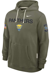 Mens Pitt Panthers Green Nike Military Appreciation DriFIT Hooded Sweatshirt
