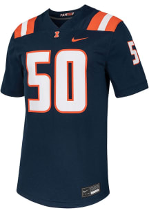 Mens Illinois Fighting Illini Navy Blue Nike Replica Game Football Jersey