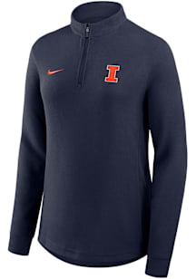 Womens Illinois Fighting Illini Navy Blue Nike Victory Qtr Zip Pullover