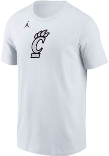 Cincinnati Bearcats White Nike Jordan Basketball Pattern Team Logo Short Sleeve T Shirt