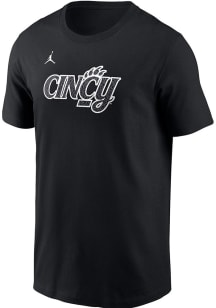 Cincinnati Bearcats Black Nike Jordan Basketball Pattern Wordmark Short Sleeve T Shirt