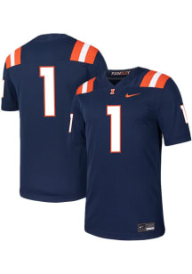 Mens Illinois Fighting Illini Navy Blue Nike Game Replica Football Jersey