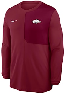 Nike Arkansas Razorbacks Crimson Primary Team Logo Coach Long Sleeve T-Shirt