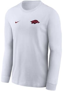 Nike Arkansas Razorbacks White Primary Team Logo Legend Long Sleeve T-Shirt