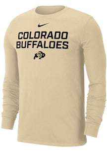Nike Colorado Buffaloes Gold Flat Name Mascot Dri-FIT Long Sleeve T Shirt