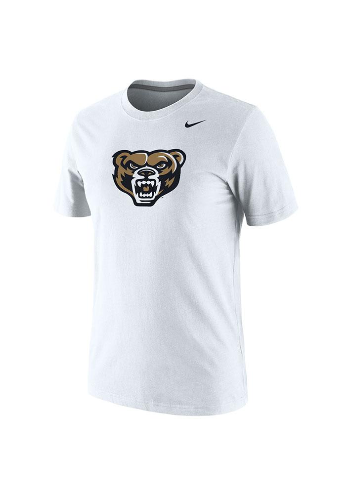 Nike Oakland University Golden Grizzlies White Logo Short Sleeve T Shirt