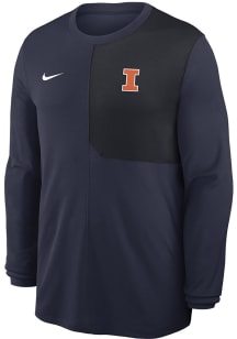 Nike Illinois Fighting Illini Navy Blue Primary Team Logo Coach Long Sleeve T-Shirt