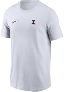 Illinois Fighting Illini White Nike Flat Name Mascot Legend Short Sleeve T Shirt