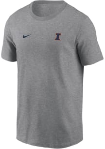Illinois Fighting Illini Grey Nike Flat Name Mascot Legend Short Sleeve T Shirt