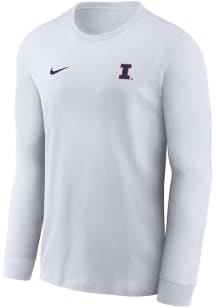 Mens Illinois Fighting Illini White Nike Primary Team Logo Legend Long Sleeve T-Shirt