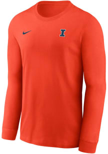 Mens Illinois Fighting Illini Orange Nike Primary Team Logo Legend Long Sleeve T-Shirt