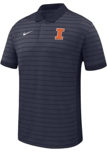 Mens Illinois Fighting Illini Navy Blue Nike Primary Team Logo Victory Short Sleeve Polo Shirt