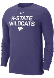 Mens K-State Wildcats Purple Nike Flat Name Mascot Dri-FIT Tee