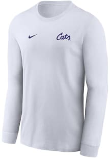 Mens K-State Wildcats White Nike Primary Team Logo Legend Long Sleeve T-Shirt