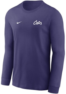 Mens K-State Wildcats Purple Nike Primary Team Logo Legend Long Sleeve T-Shirt