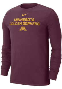 Mens Minnesota Golden Gophers Maroon Nike Flat Name Mascot Dri-FIT Tee